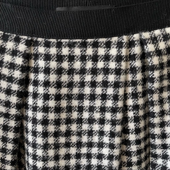 Weekend Max Mara Wool Pleated Gingham Plaid Raw Hem Skirt Size 2 - Picture 3 of 10